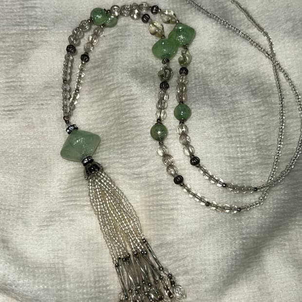 오리엔탈 동양풍 에스닉 그린 목걸이 