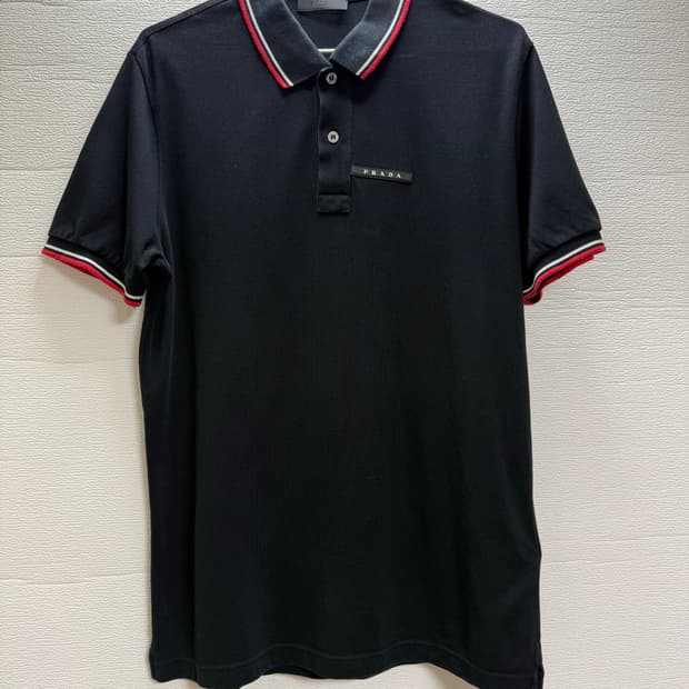 프라다 블랙 PK 반팔 티셔츠