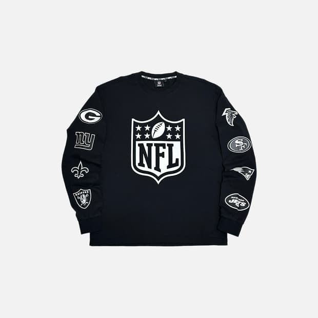 NFL 팀 로고 롱슬리브 긴팔티셔츠 블랙