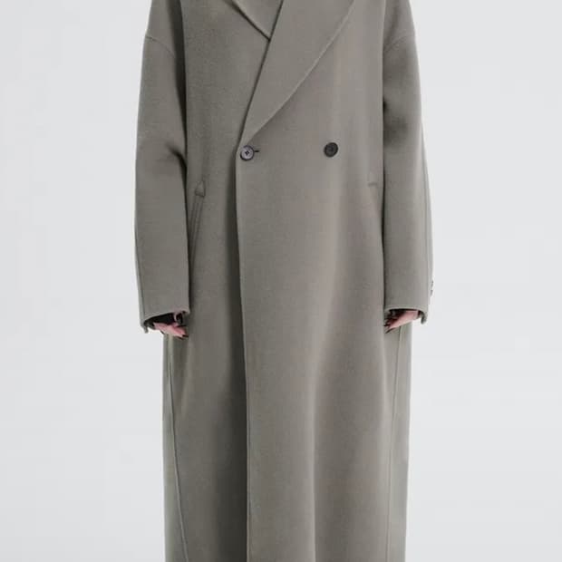 트리밍버드 와이드롱코트 1 카키그레이 판매해요