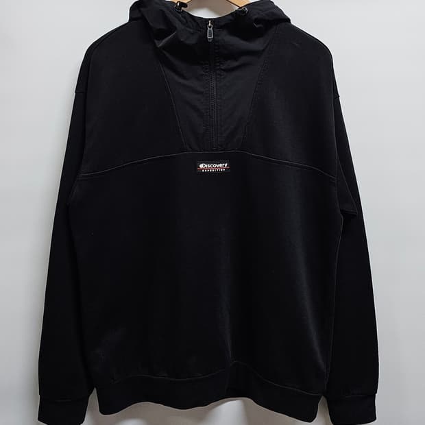디스커버리 블랙 후드 아노락 100