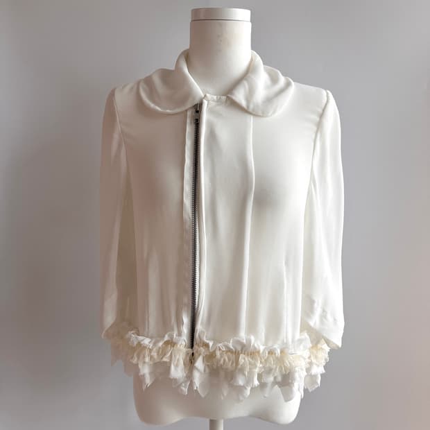 Comme des garcons 레이스 지퍼블라우스 M