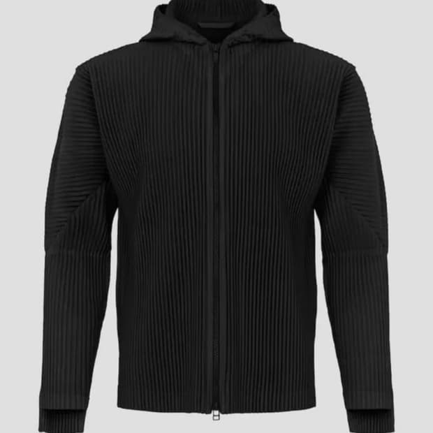 이세미야케 옴므플리세 하이넥 후드집업 블랙 2