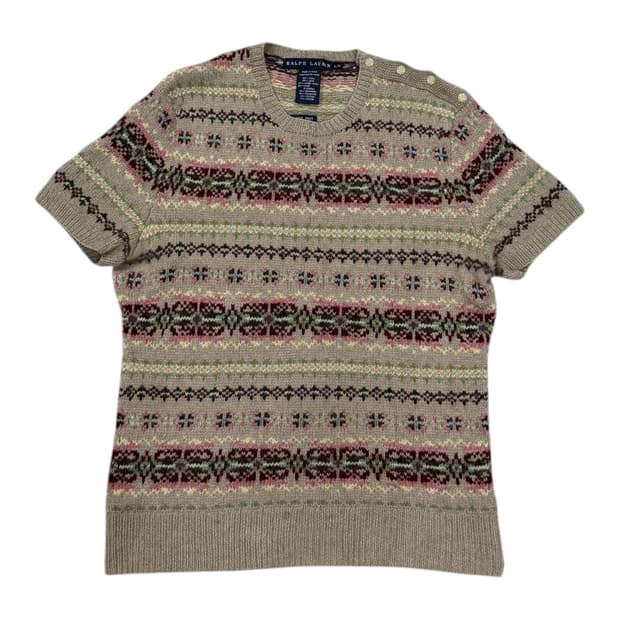 폴로 랄프로렌 페어아일 Y2K 반팔 니트 L