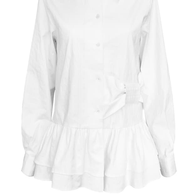체메씨 보우 프릴 셔츠 화이트