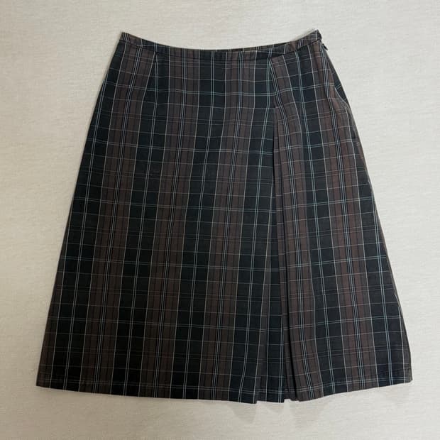 마가렛호웰 체크 미디 스커트