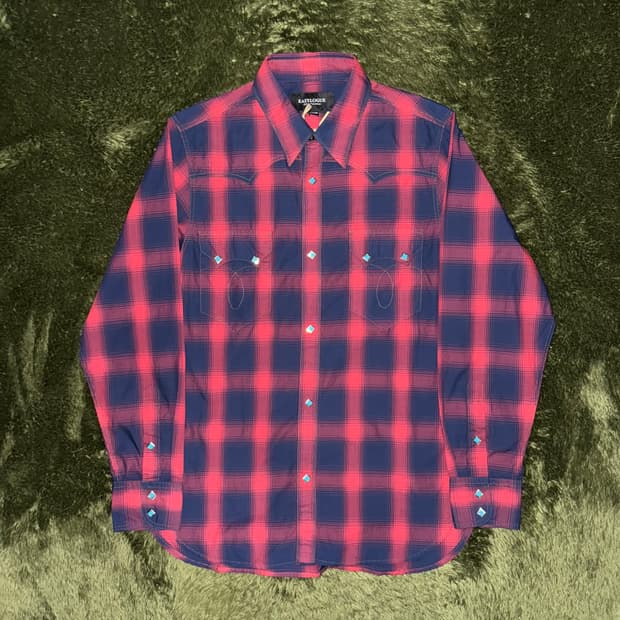 [M] 이스트로그 타탄 체크 웨스턴 셔츠 레드 네이비