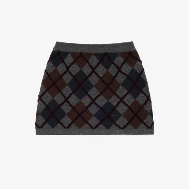STITCH ARGYLE SKIRT