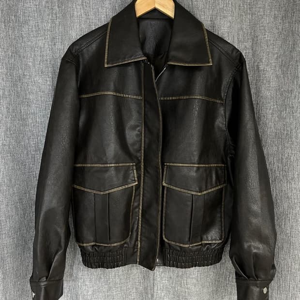 빈티지 오버핏 레더 자켓/#3427