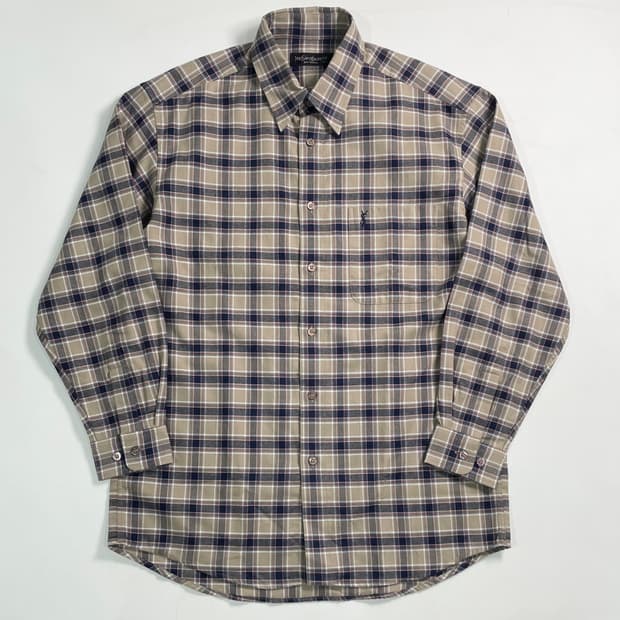 90s Ysl 입생로랑 체크 셔츠