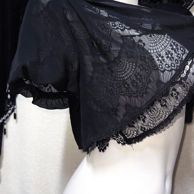 엑시즈팜 로맨틱고딕 고스로리 레이스 쉬폰 볼레로 가디건 공겜 갸루 핀터