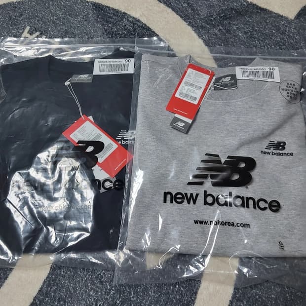 뉴발란스 맨투맨 (블랙/그레이) 새상품-90-