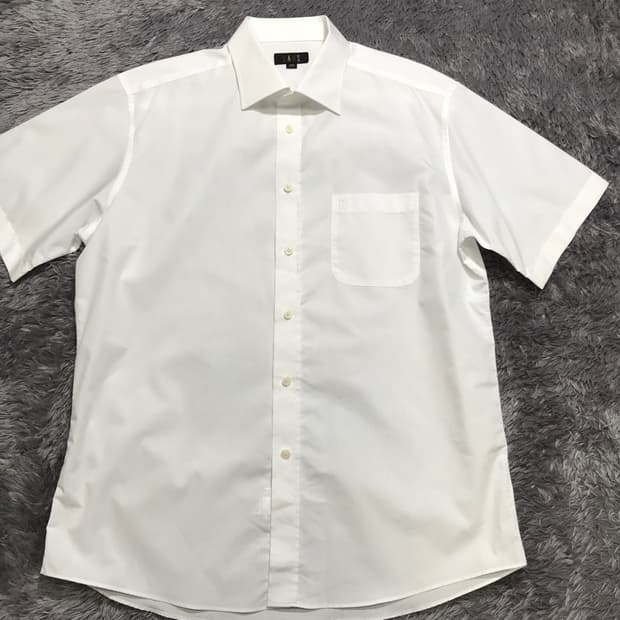 [[XL, A급] 닥스(DAKS) 화이트 솔리드 반팔 셔츠@285