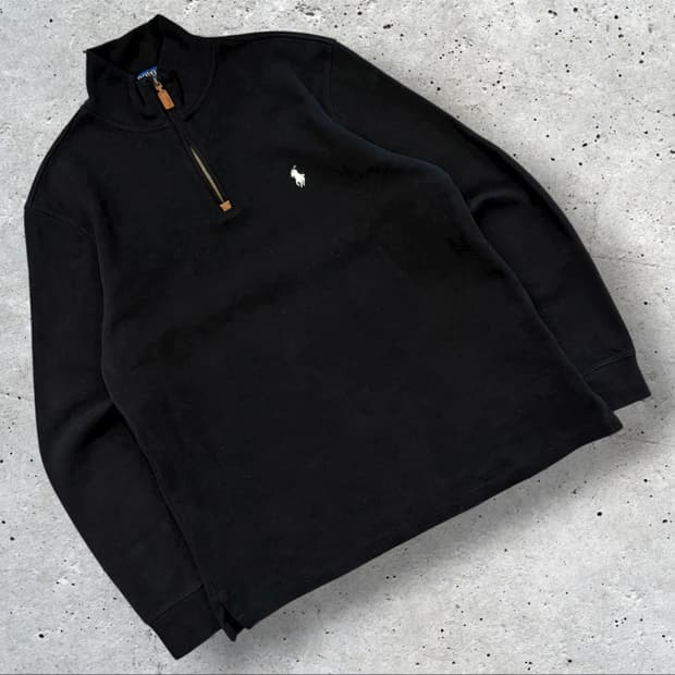 [L] 폴로 랄프로렌 블랙 하프집업 맨투맨 B347