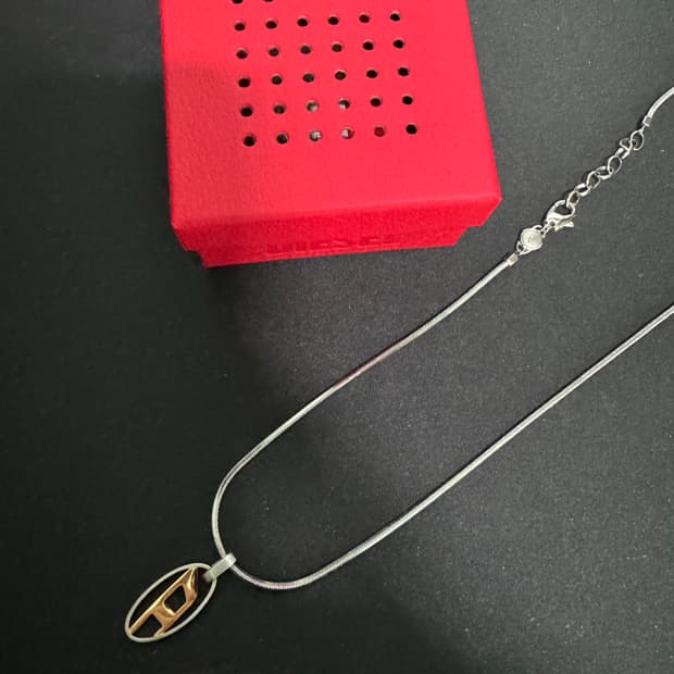 디젤 Dx1342 스테인리스 스틸 팬던트 네클리스 실버 풀셋