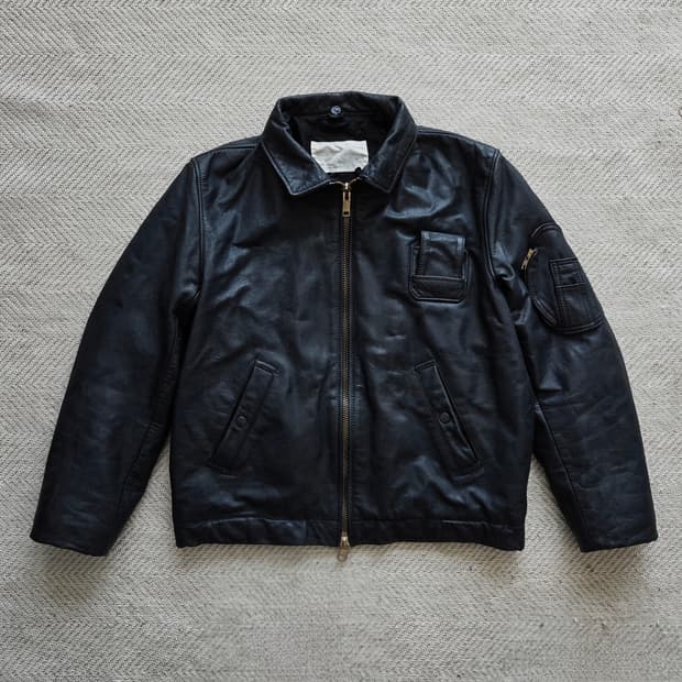 80s OG 프랑스 공군 파일럿 레더 자켓