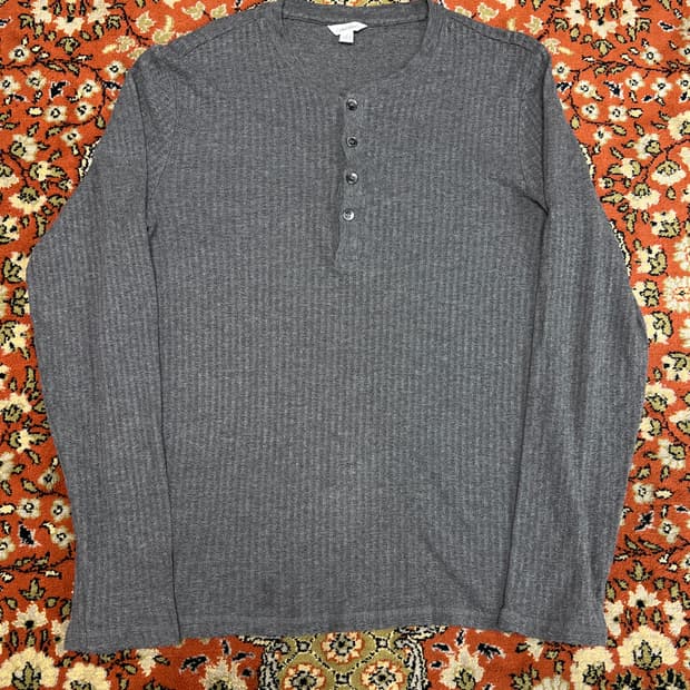 [M] 캘빈클라인 그레이 헨리넥 티셔츠