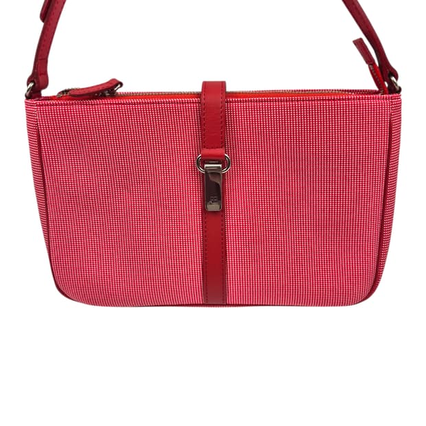 90s 꾸레쥬 자카드 레더 버클 숄더&핸드백