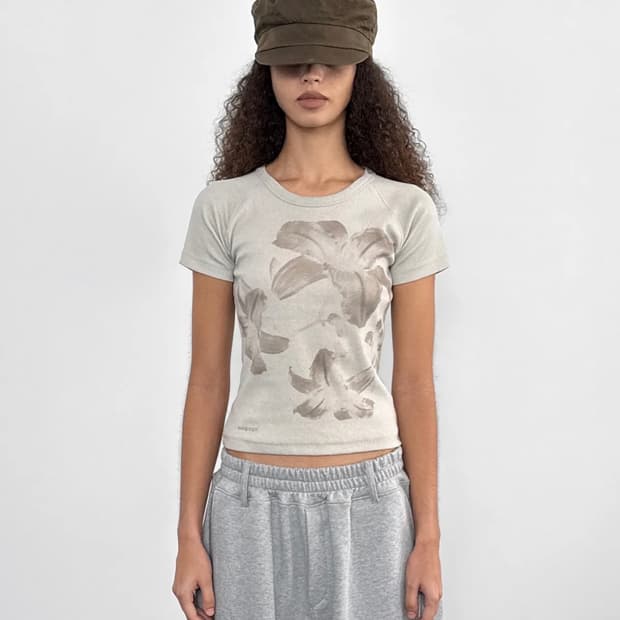 샌드릭 Floral Tee_Beige