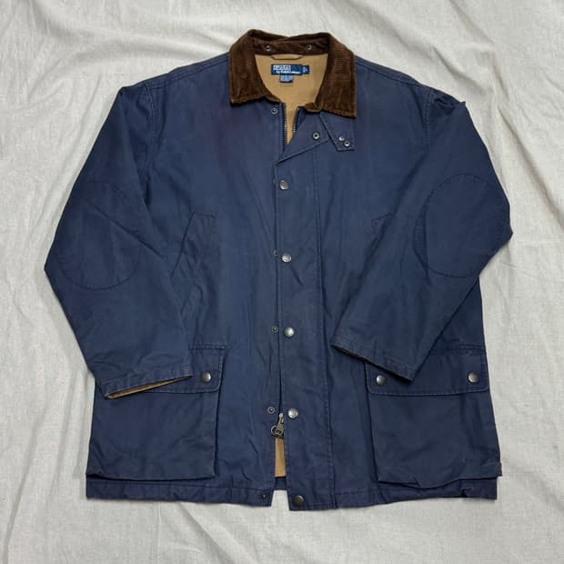 폴로랄프로렌 90s 코튼 라이닝 왁스 배색 헌팅 자켓 L