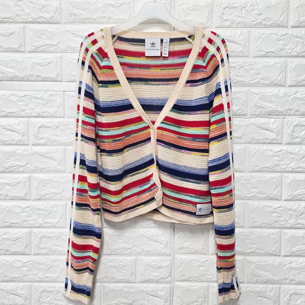 택포// 아디다스 롤리팝 스트라이프 가디건 M
