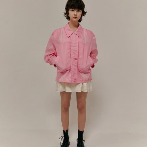 오버듀플레어 fancy blouson jumper _pink