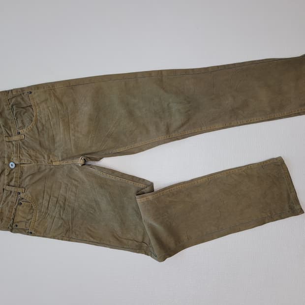 홀하우스 WHOLE HAUSE 남자 오일워싱 청바지 33 카키브라운