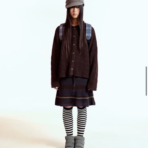 코이세이오 니트 가디건&치마 세트 