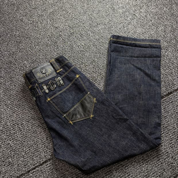 00s EXR 올드스쿨 자수 빅로고 데님 팬츠 2709