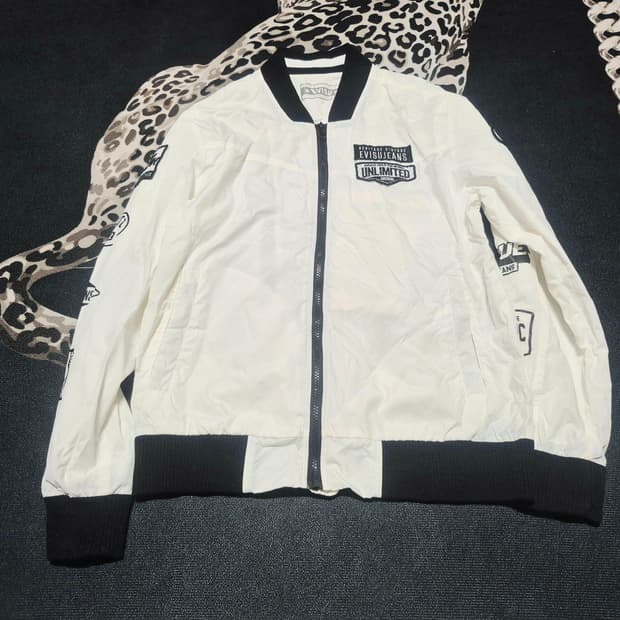 00's 에비수 멀티패치 폴리쉘 봄버 자켓 L