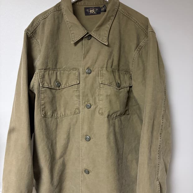 RRL 리버스 새티인 오버셔츠