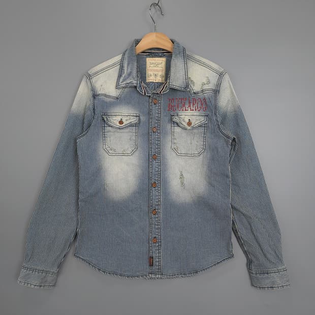 버커루 Buckaroo 1950 스트라이프 데님 셔츠 M