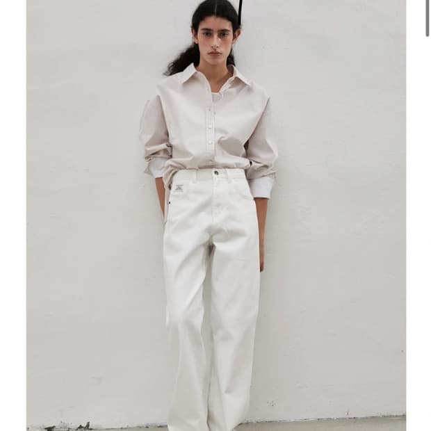 으음키임 화이트 와이드 팬츠