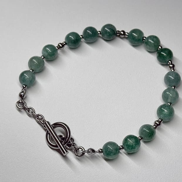 (맞춤 사이즈)천연석 버마옥 원석팔찌