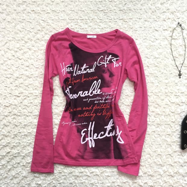 jpn vintage hot pink punk printing t