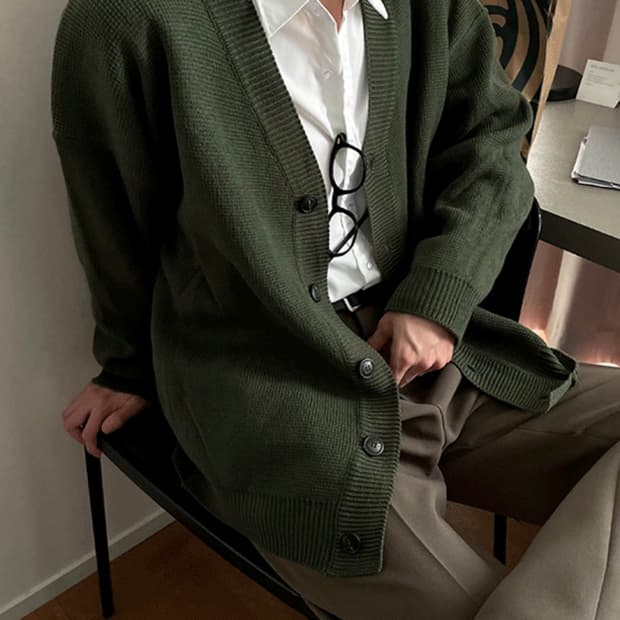 코시하루 플랜 다크컬러 가디건