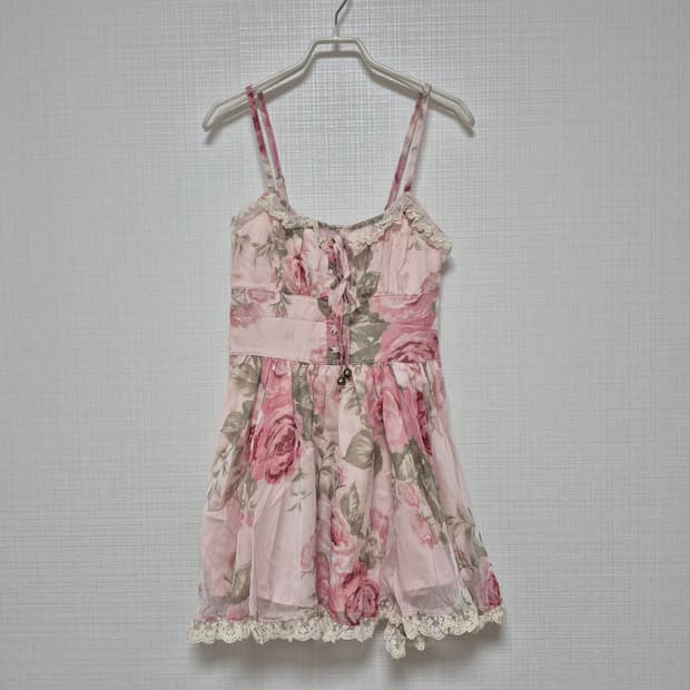 리즈리사 샘플 초고전템 핑크플로럴 히메갸루 원피스