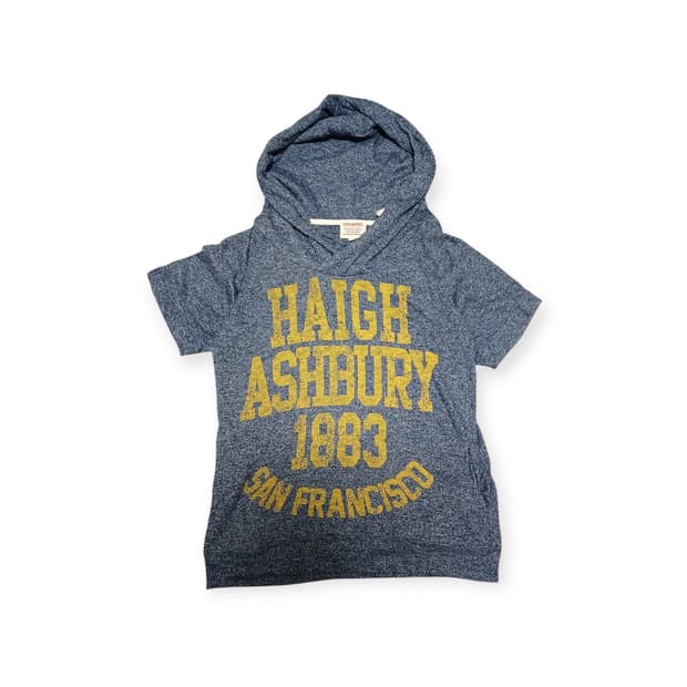 Listen heartbeat  로고 후드 반팔티