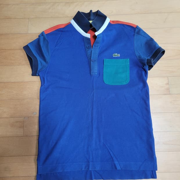 정품 라코스테 컬러블록 반팔 카라티셔츠