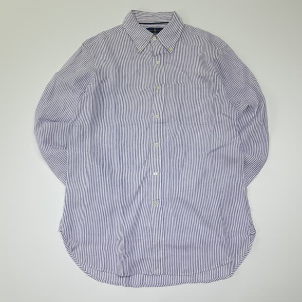 CL922 M 폴로 리조트 린넨 퍼플 스트라이프 셔츠 남방