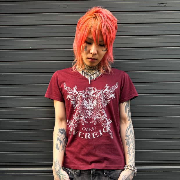 Vereu Crest Graphic V-neck T-shirt