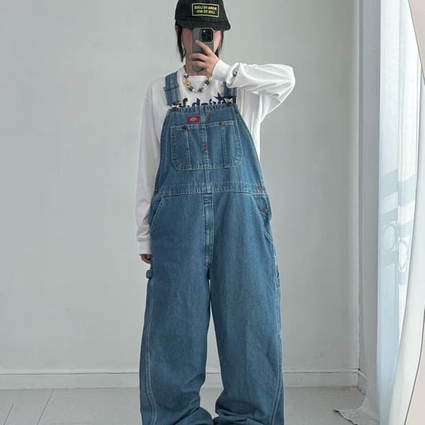 디키즈 데님 오버롤