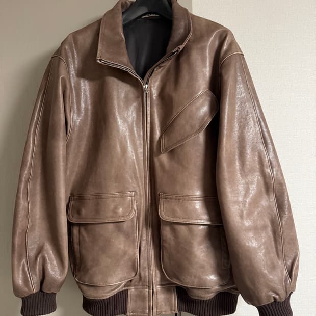 오라리 헤비 램 레더 블루종 4 