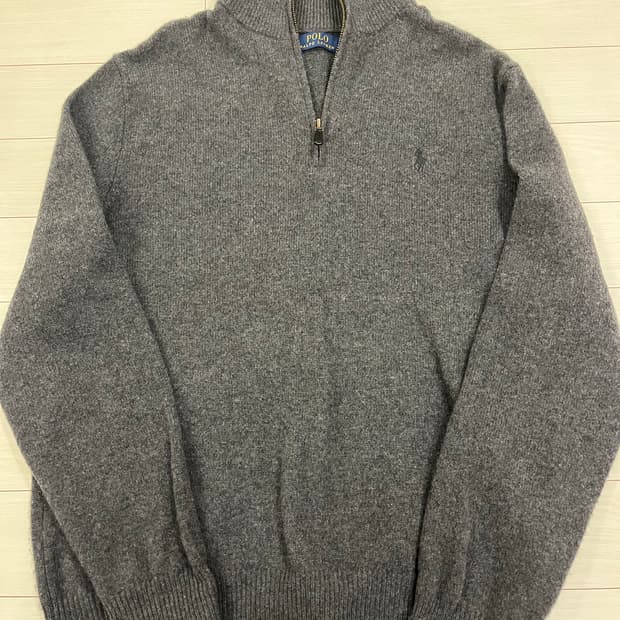 폴로 울 캐시미어 집업 니트