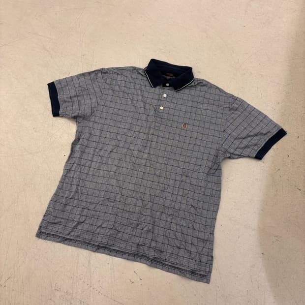 타미힐피거 체크 스몰로고 카라티셔츠