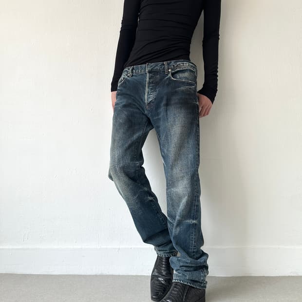 디올 옴므 10AW Fuel to Fire 더티 워싱진