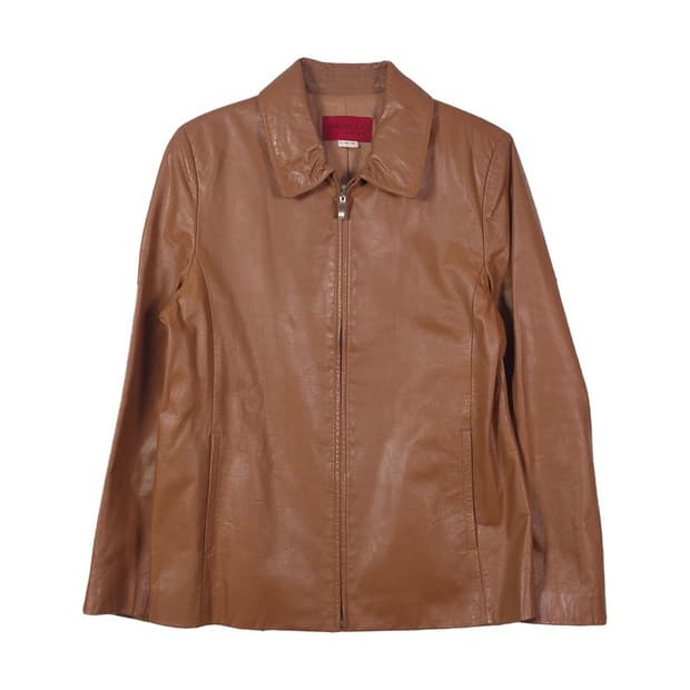 아노벨라 빈티지 리얼 양가죽 지퍼 자켓 브라운