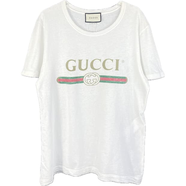 [S] GUCCI 구찌 빈티지 로고 프린팅 반팔 티셔츠 오버핏