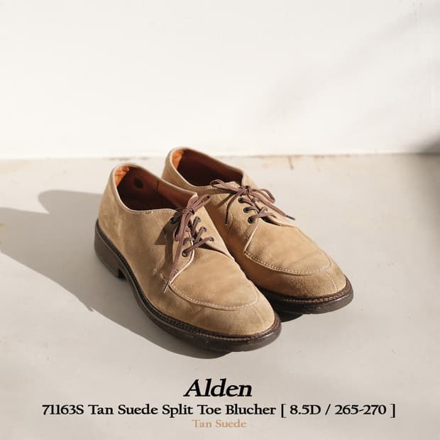 알든 71163S 8.5D 탄스웨이드 스플릿토 더비슈즈