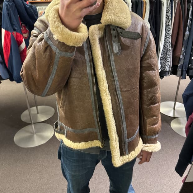 L)B-3 빈티지 램 스킨 브라운 무스탕